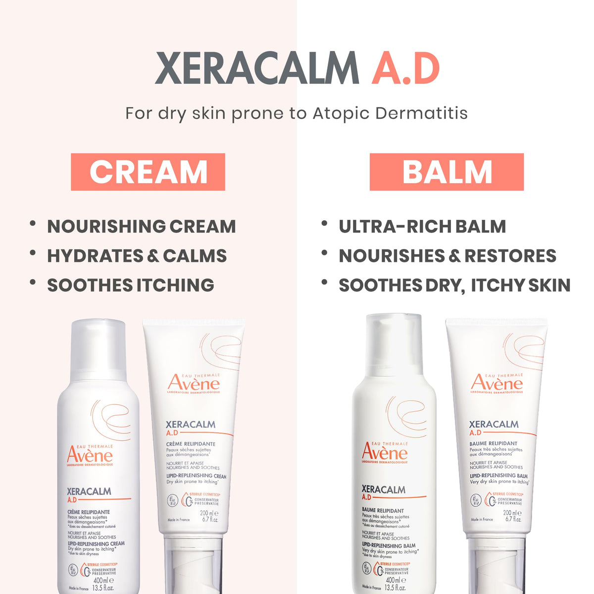Eau Thermale Avène balm spread on skin illustrating fast absorption and hydration