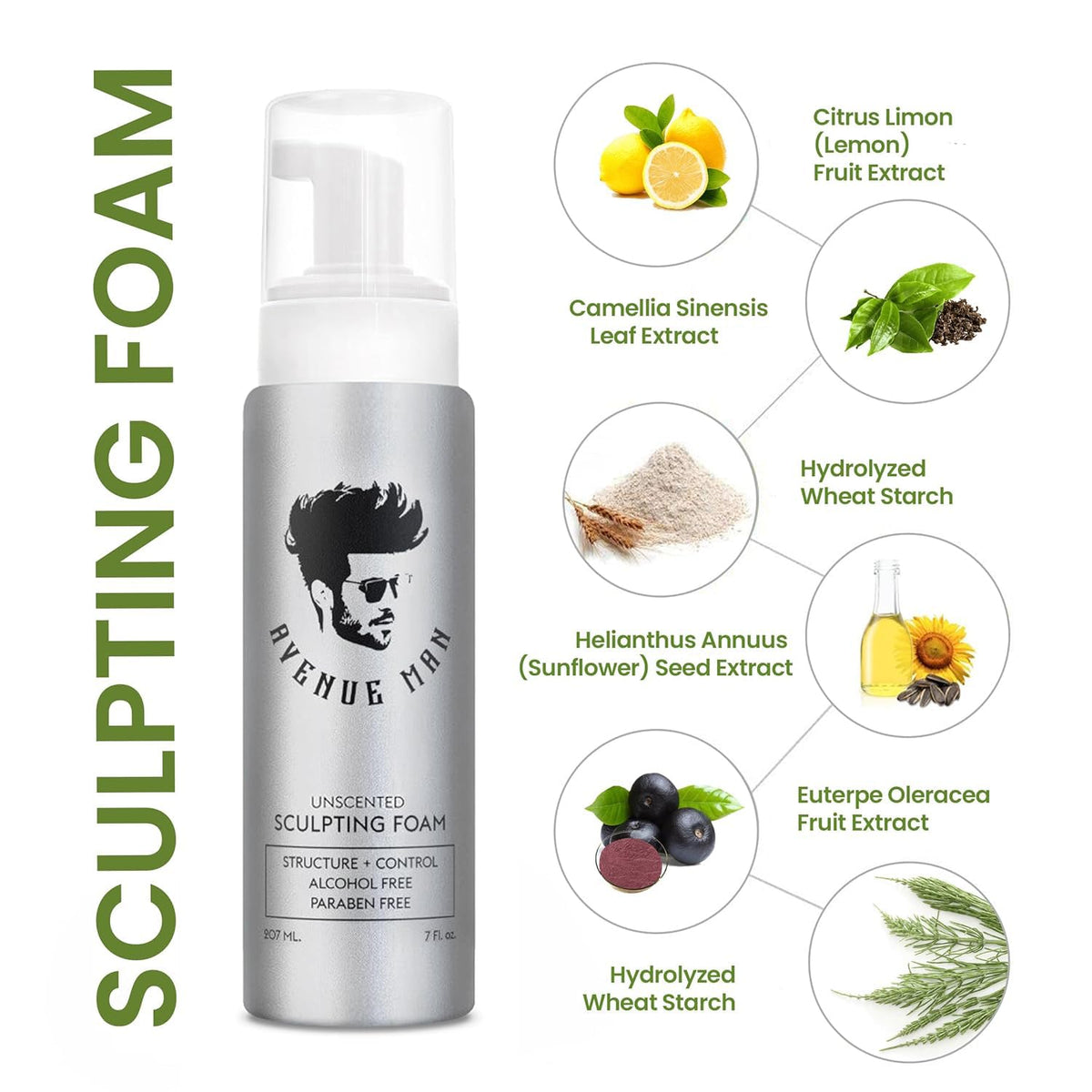 Avenue Man foam texture in hand demonstrating airy lightweight hold