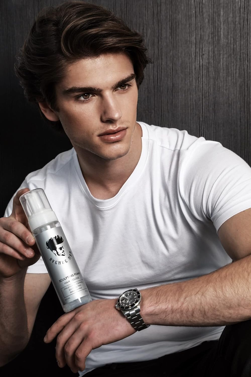 Avenue Man stylist applying foam on model in salon to show professional-grade performance