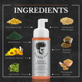 Avenue Man with argan oil bottle highlighting hydration and smoothness benefit