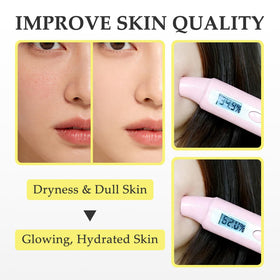 AVEYA pad saturated with serum demonstrating hydrating glow benefit
