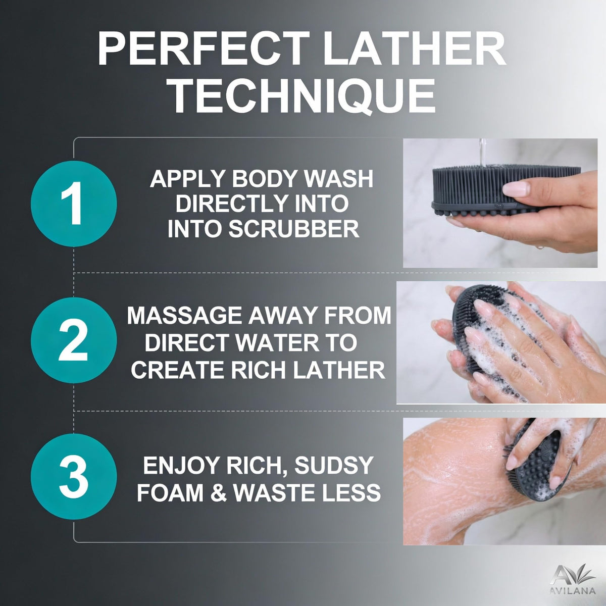 Avilana in modern shower setting illustrating spa-like cleansing at home