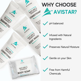 Avistar travel bottles in hand showing compact, space-saving scale