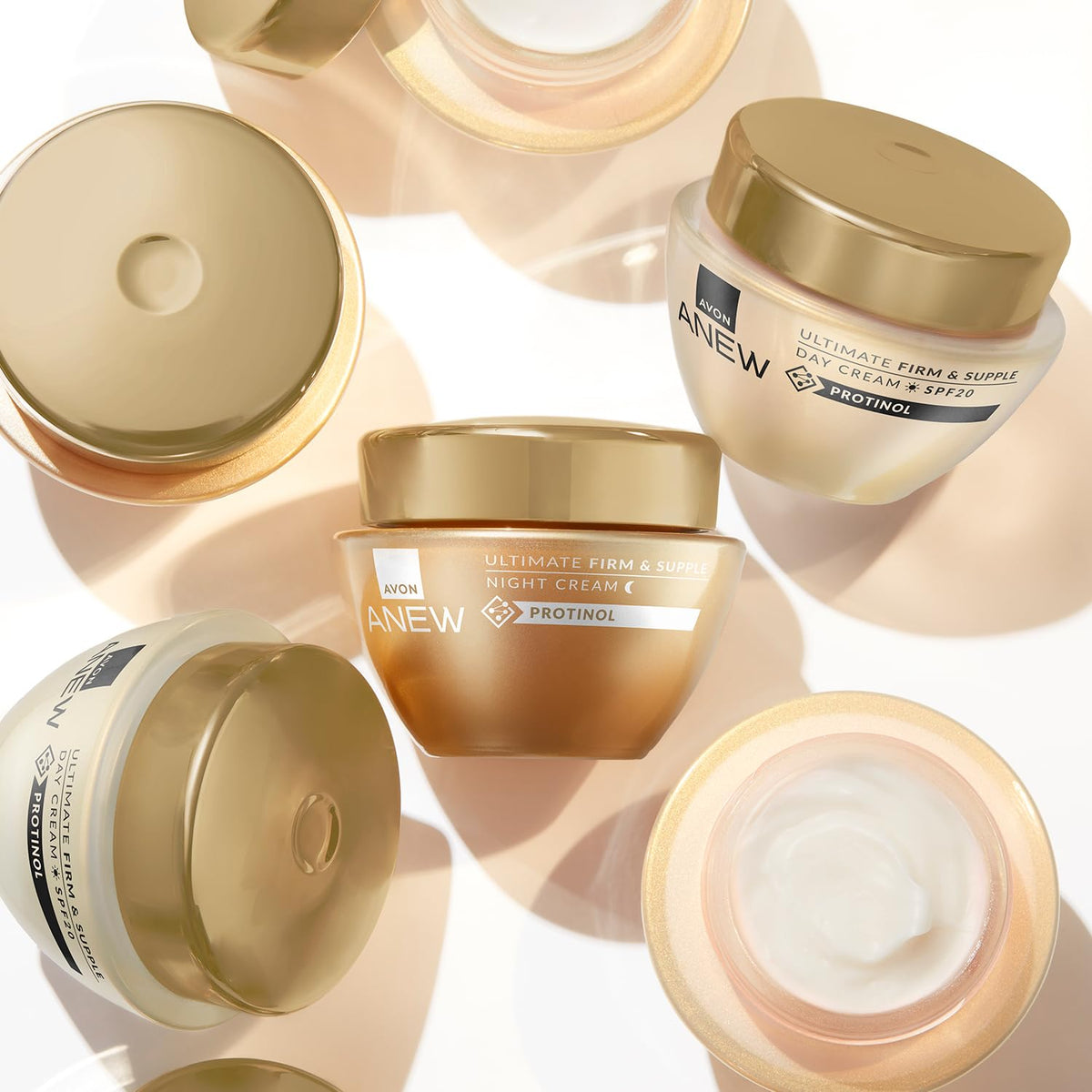 AVON Anew product with ingredient props highlighting conditioning and firming support