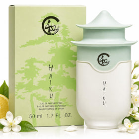 AVON Haiku front pagoda bottle displayed, elegant presentation and keepsake appeal