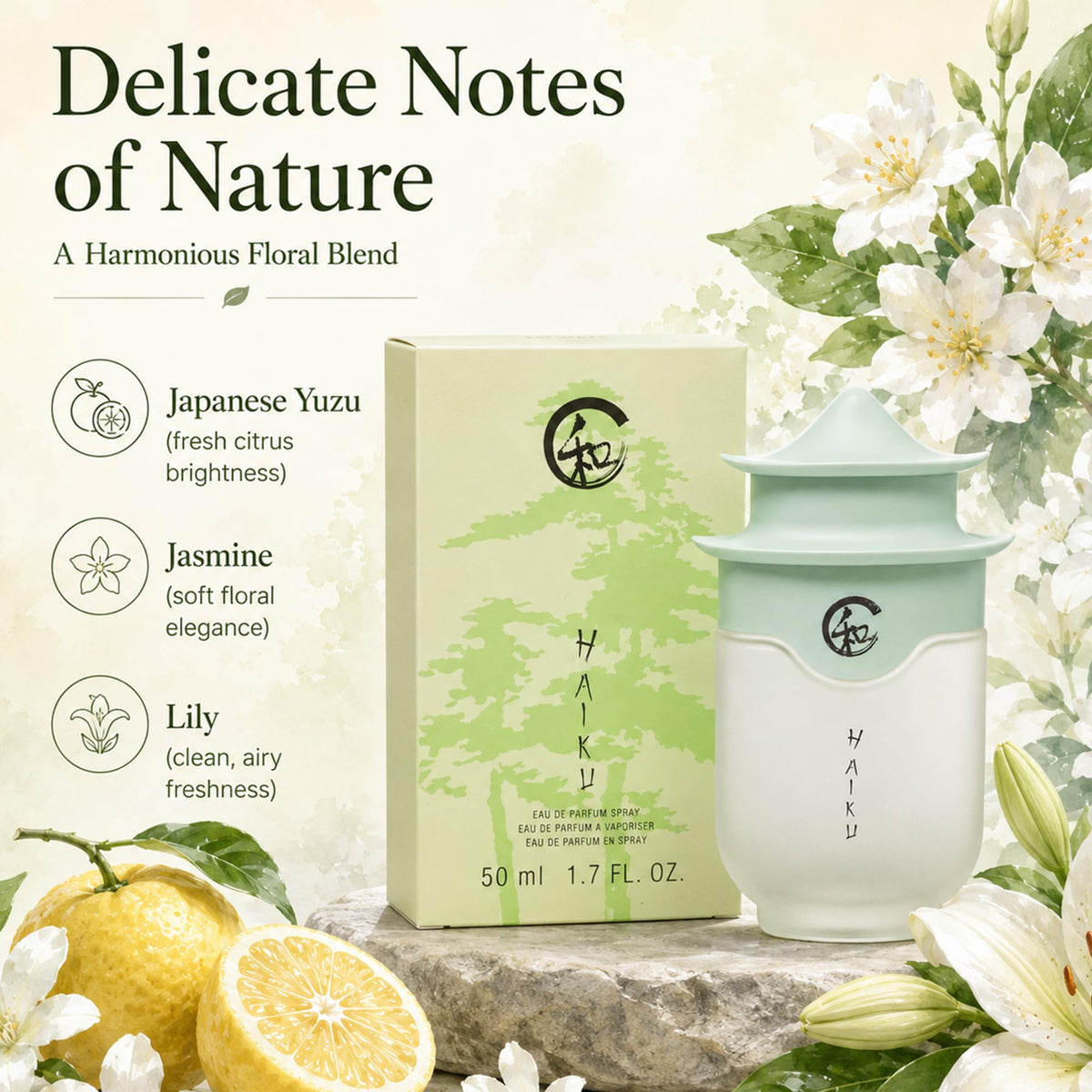 AVON Haiku being sprayed from bottle, AVON scent application for lasting freshness