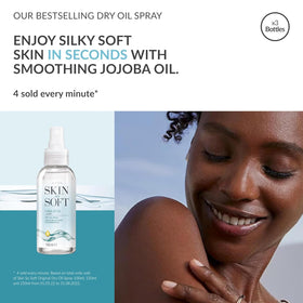 AVON SKIN SO SOFT fine mist close-up demonstrating lightweight application