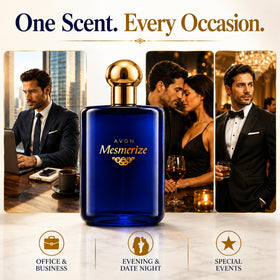 AVON Mesmerize styled on a dresser demonstrating everyday placement and aesthetic benefit