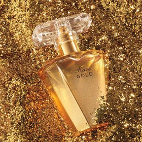 AVON Rare Gold angled packaging highlighting box and bottle presentation
