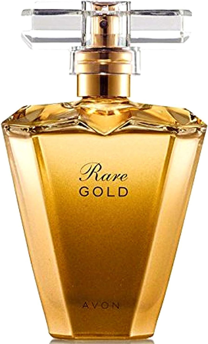 AVON Rare Gold front bottle showing elegant gold finish and gift appeal