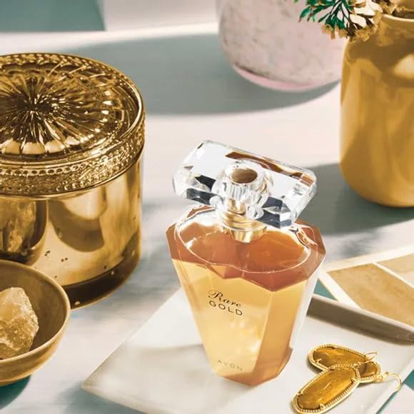 AVON Rare Gold texture with mandarin zest illustrating bright citrus top note