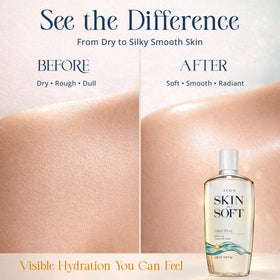 AVON Skin So Soft cap and dispenser close-up for easy, measured application