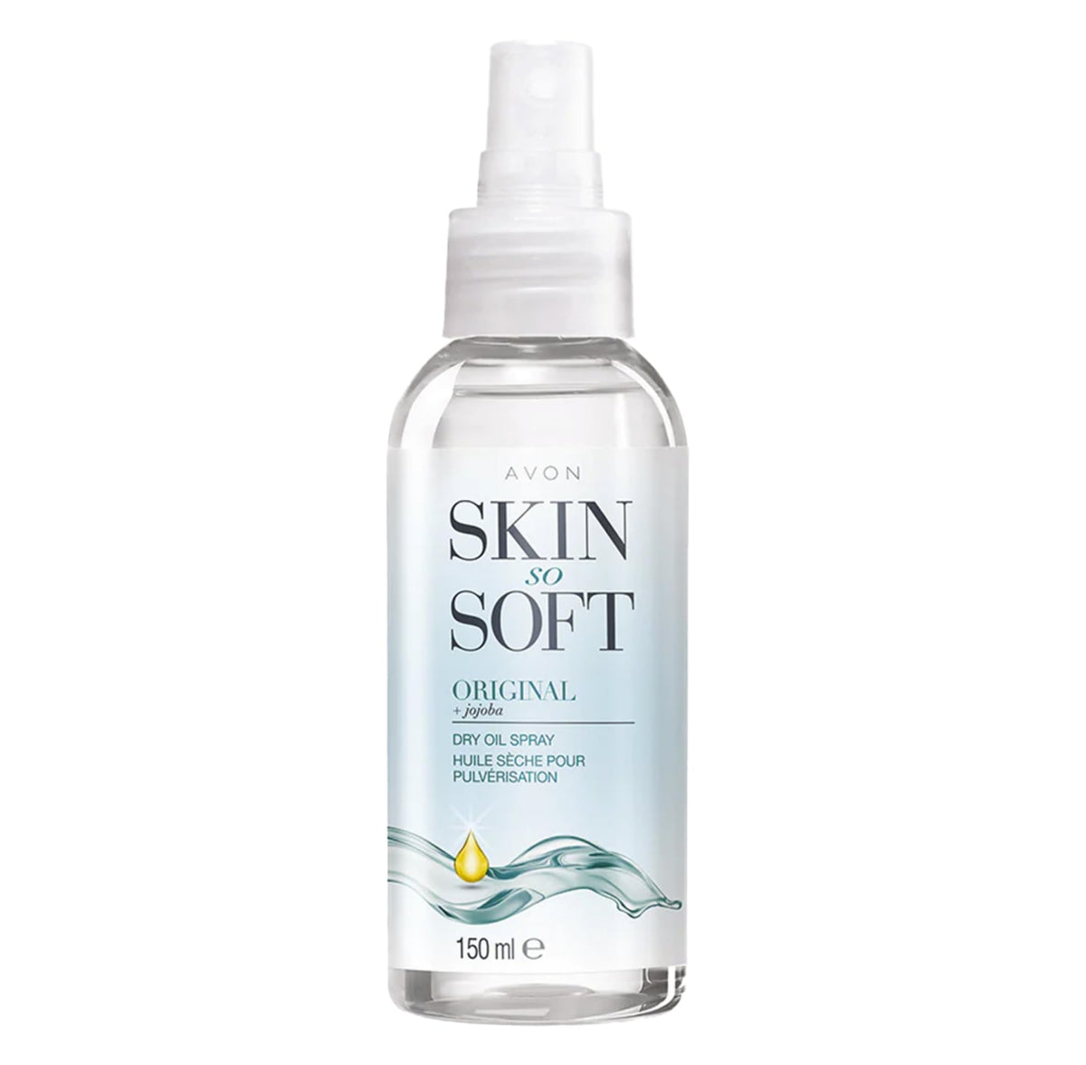 AVON SKIN SO SOFT front packaging showing 150ml bottle and branding for easy recognition