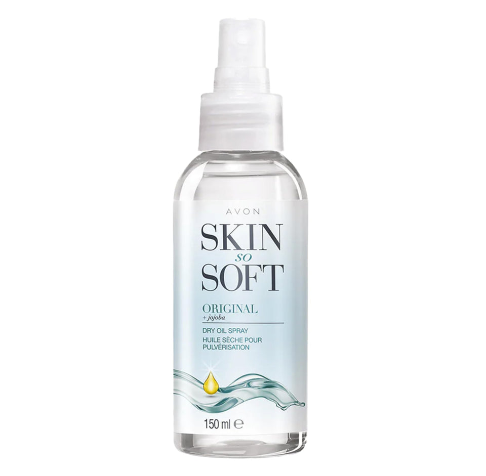 AVON SKIN SO SOFT front packaging showing 150ml bottle and branding for easy recognition