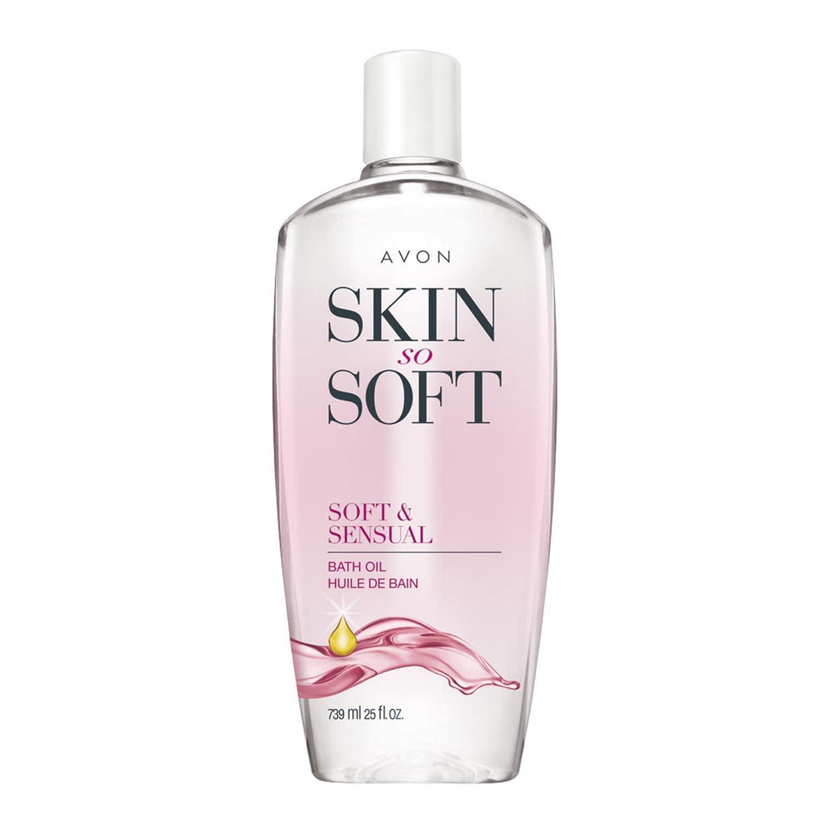 AVON Skin So Soft front packaging showing bottle and label, highlights generous size
