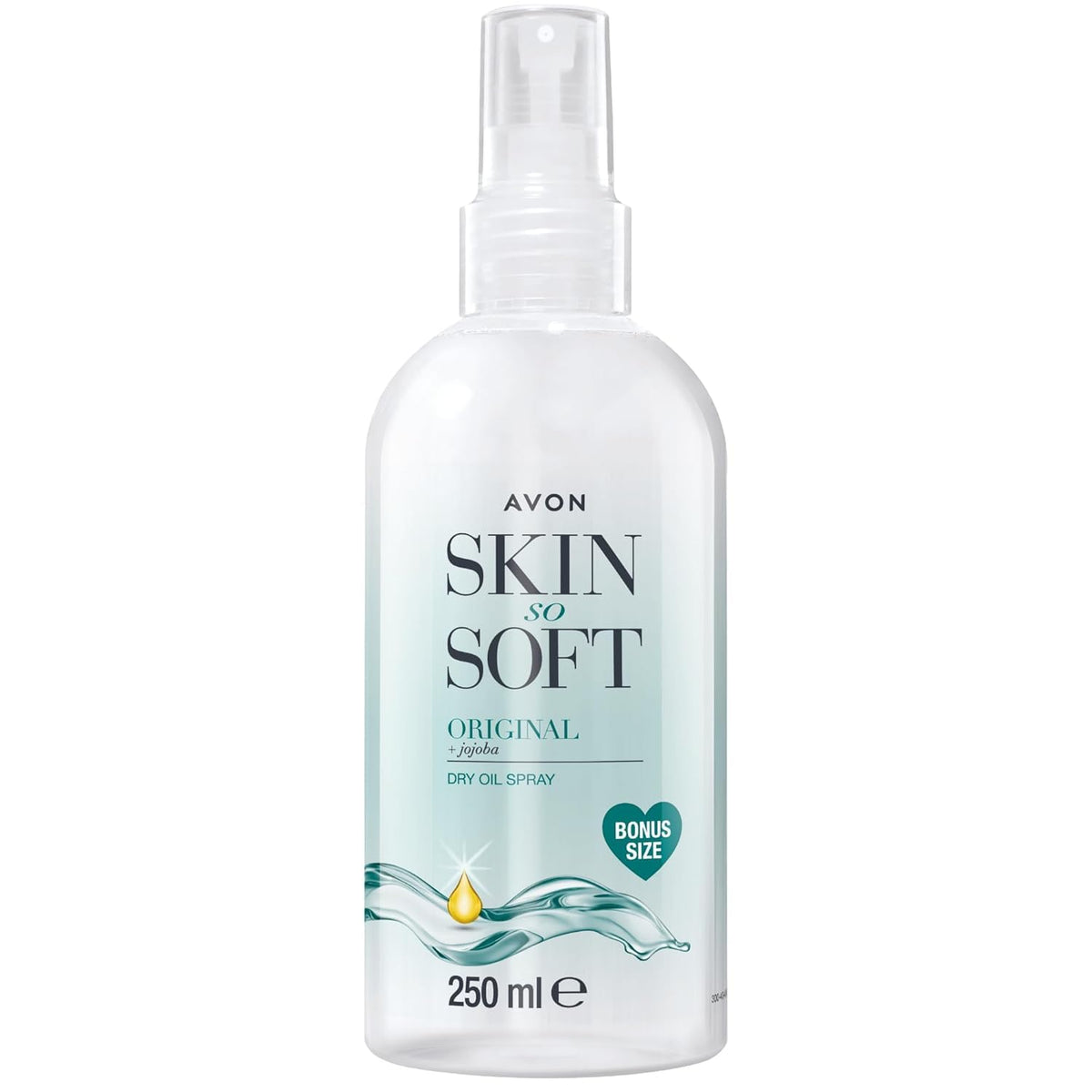 AVON SKIN SO SOFT front packaging showing bottle and label for quick recognition and trust