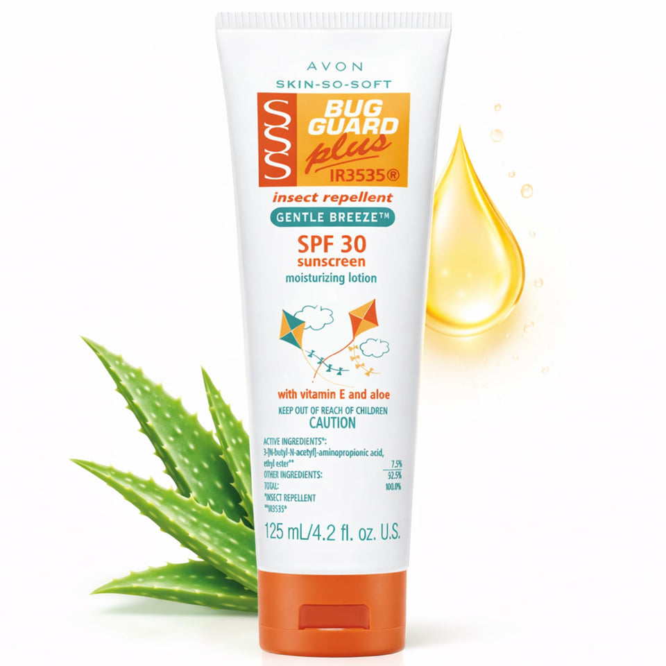 AVON Skin So Soft front tube showing travel-size convenience and clear branding