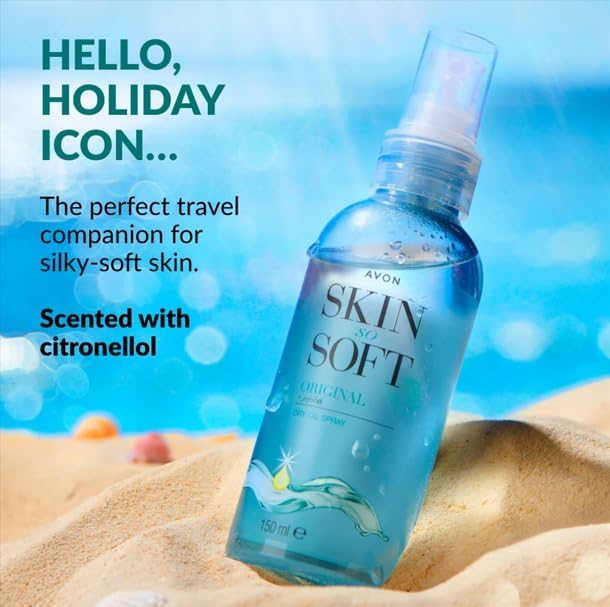 AVON SKIN SO SOFT close-up of jojoba-infused oil texture for fast absorption