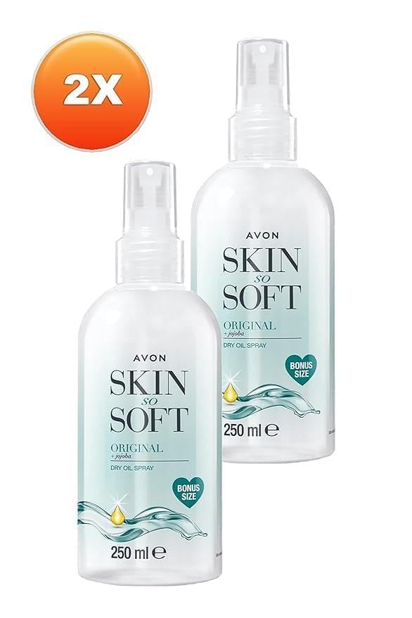 AVON SKIN SO SOFT spray nozzle closeup for precise, mess-free application
