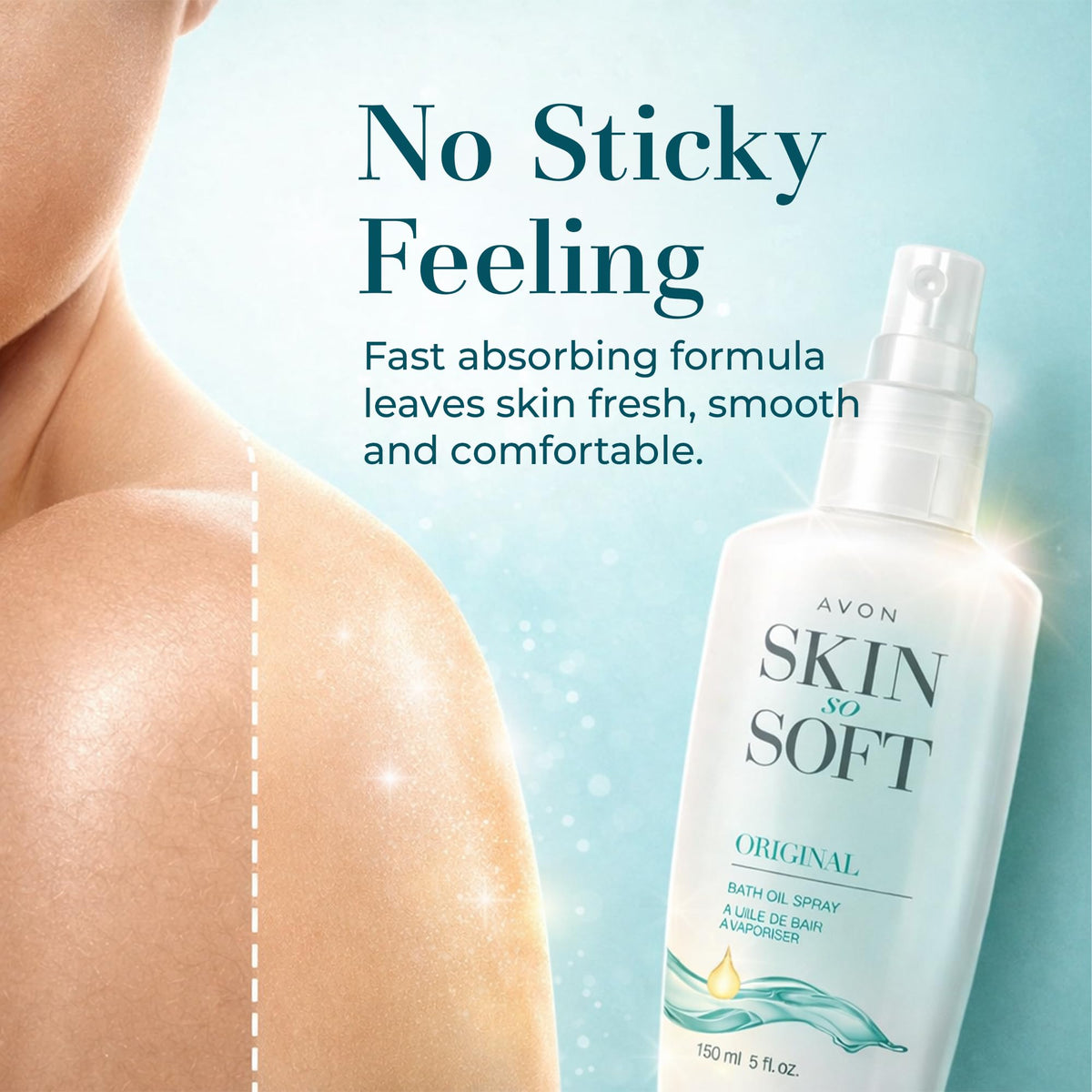 avon product texture on hand demonstrating lightweight absorption