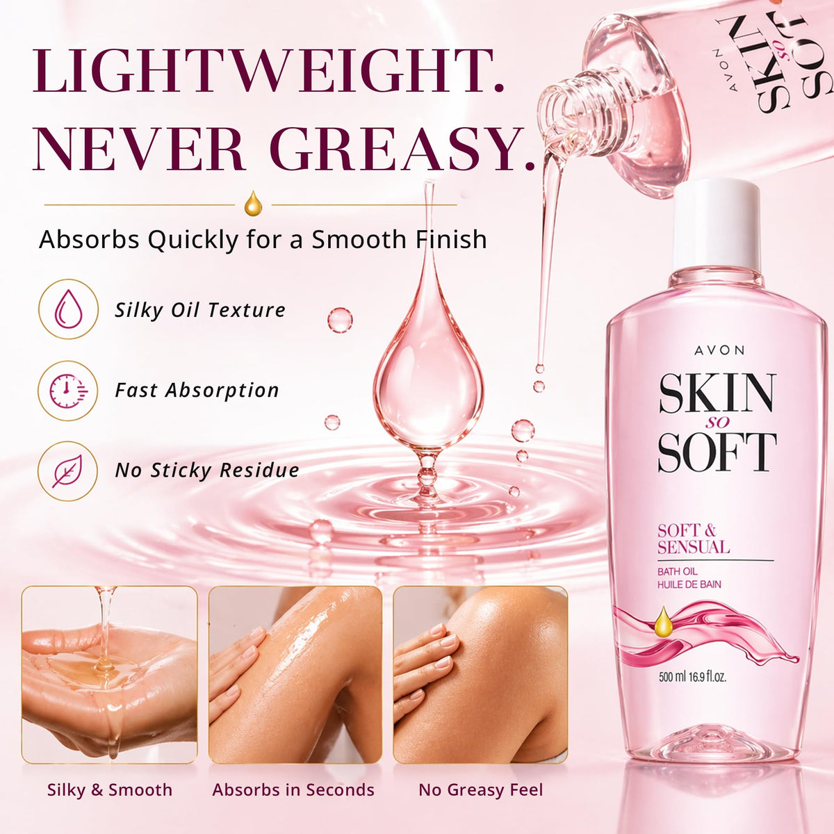 AVON argan visual emphasizing natural oil ingredient and nourishing benefit