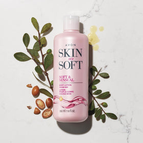 AVON lotion texture close-up highlighting argan oil nourishment