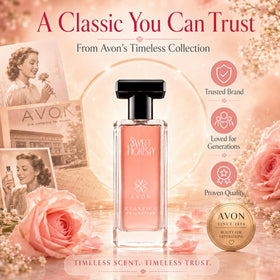 AVON Sweet Honesty inside a purse demonstrating portable, travel‑ready convenience
