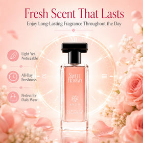 AVON Sweet Honesty note cluster with bergamot peach rose illustrating scent profile