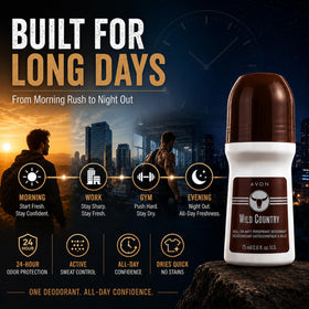 AVON Wild Country four-pack laid out to display value and extra bottles