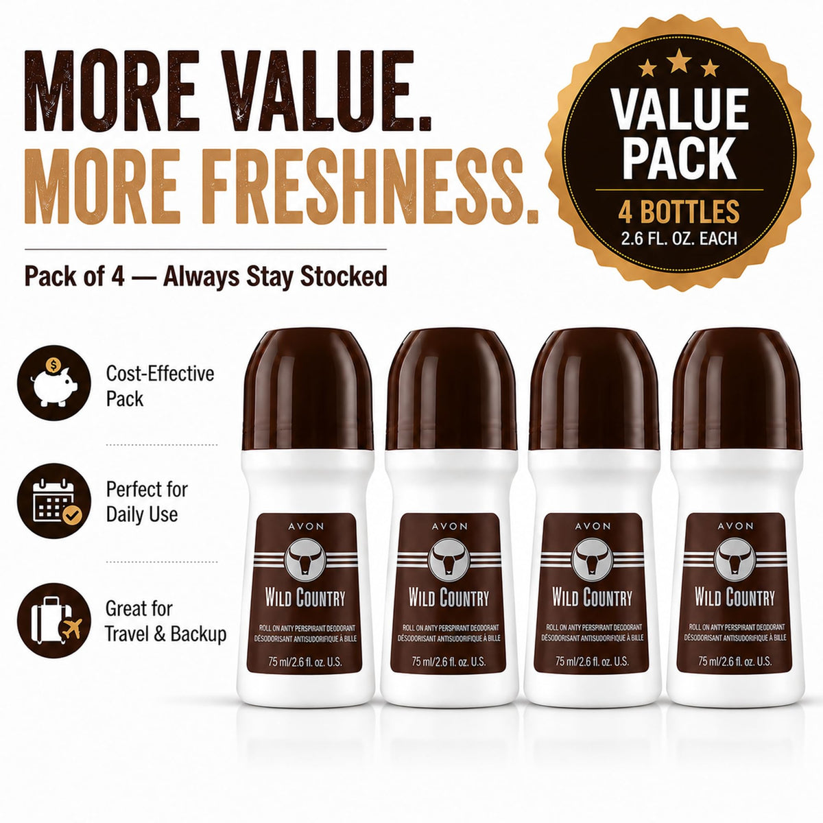 AVON Wild Country bottle inside gym bag showing convenience and on-the-go use