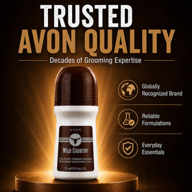 AVON Wild Country in an outdoor lifestyle scene suggesting fresh masculine scent