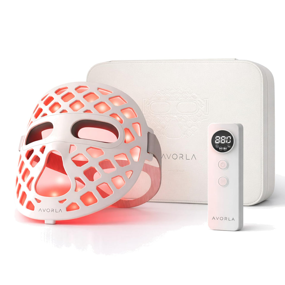 Avorla front view showing full LED array and comfortable fit benefit