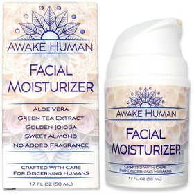 Awake Human front packaging showing calming aloe blend and benefits
