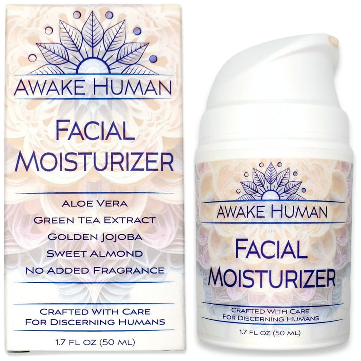 Awake Human front packaging showing calming aloe blend and benefits