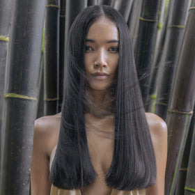 Finished blowout styled with Awapuhi Wild Ginger showing smooth volume and touchable shine