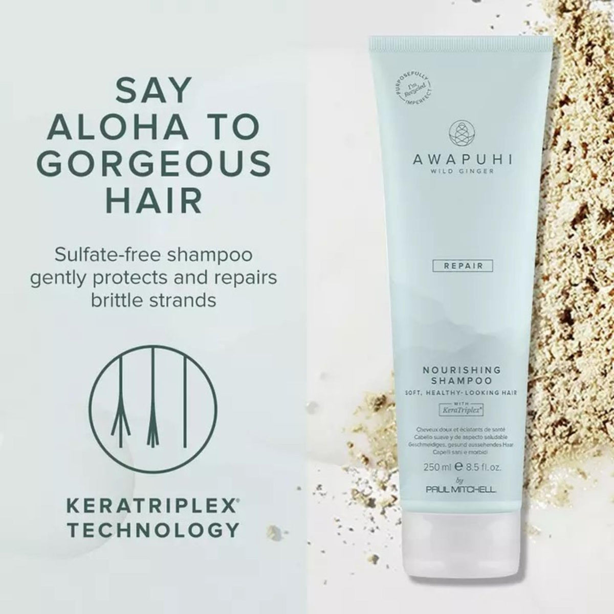 Creamy shampoo texture swatch highlighting awapuhi moisture benefits