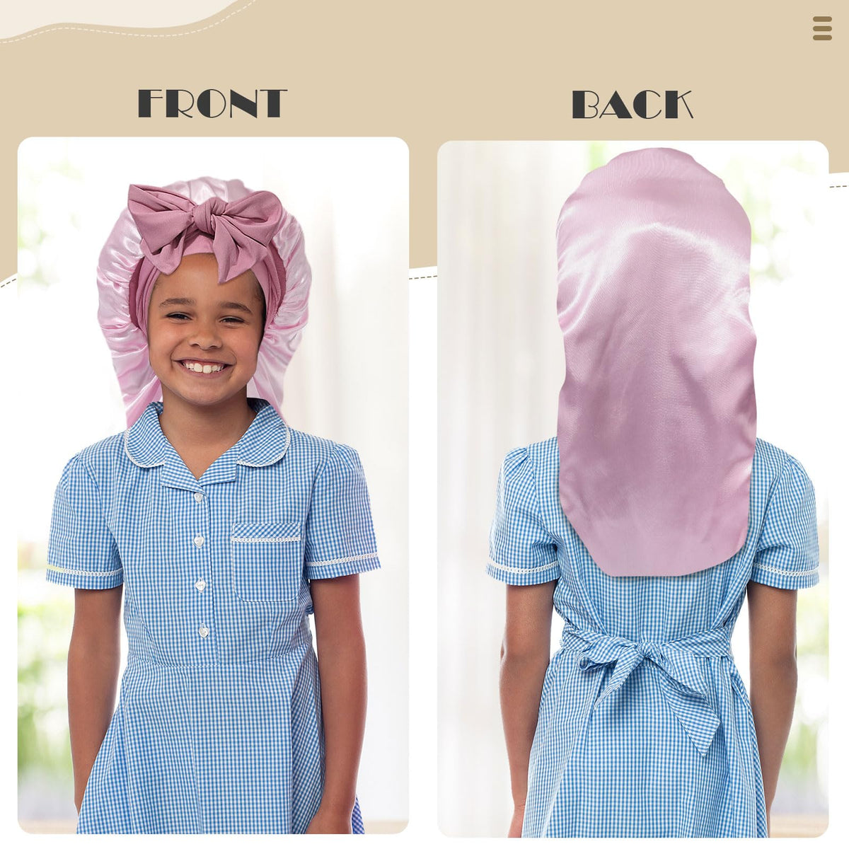 AWAYTR bonnet used during skincare routine illustrating hair protection and convenience