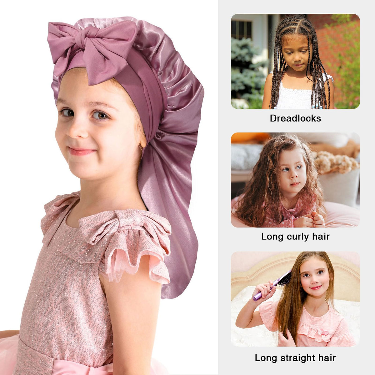 AWAYTR folded and open bonnet displaying roomy size for long braids and curls