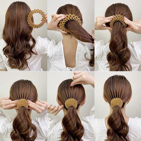 Aweoisa lifestyle image of woman walking with bun showcasing everyday security and low-damage styling benefit