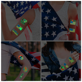 AWINMAY tattoo glowing on a kid's arm demonstrating nighttime visibility