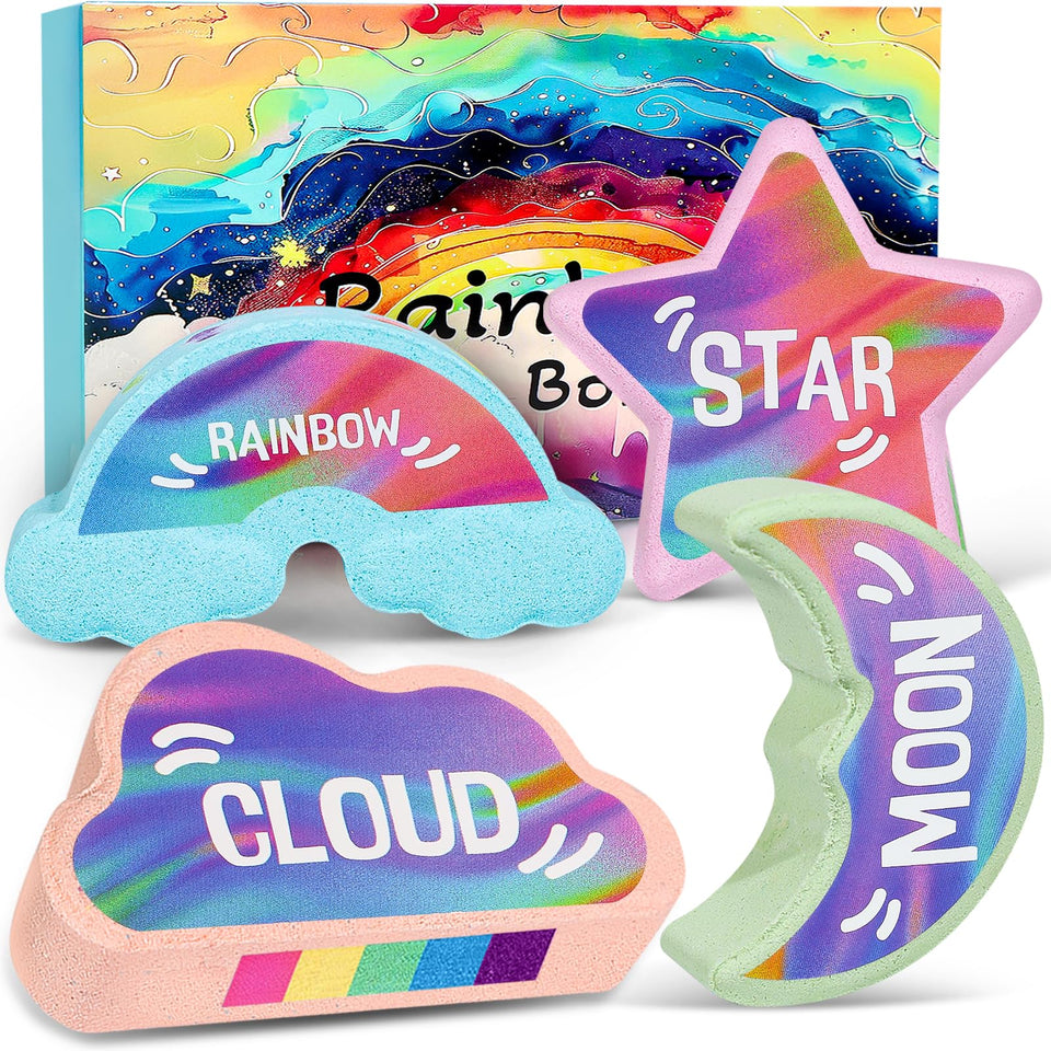 AWKUWA front packaging showing four colorful bath bombs, ideal gift