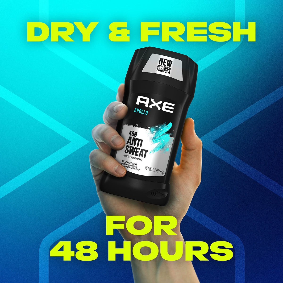 AXE Apollo close-up of stick texture highlighting smooth, invisible application benefit