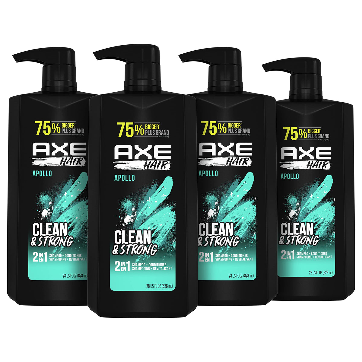 AXE Apollo front packaging showing bottle and branding benefit of clear product identity