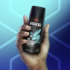 AXE Apollo held in hand to show 4 oz size and portable convenience