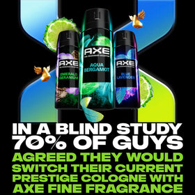 AXE Aqua Bergamot with bergamot and sage oils highlighting natural notes