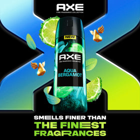 AXE Aqua Bergamot fine mist close-up demonstrating light texture and quick-dry benefit