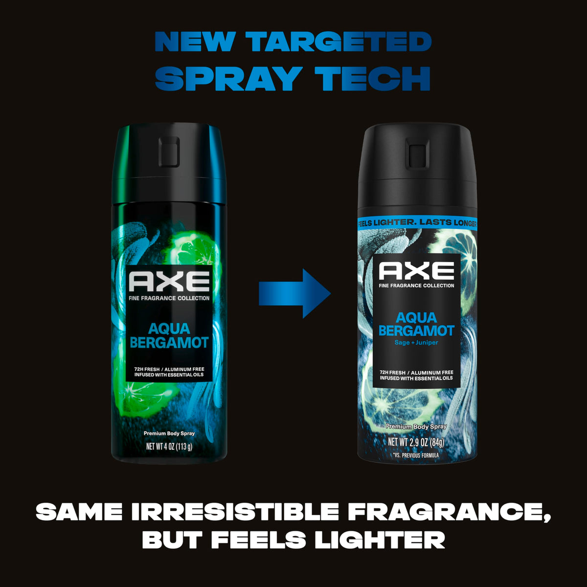 AXE Aqua Bergamot fine mist texture demonstrating even fragrance coverage