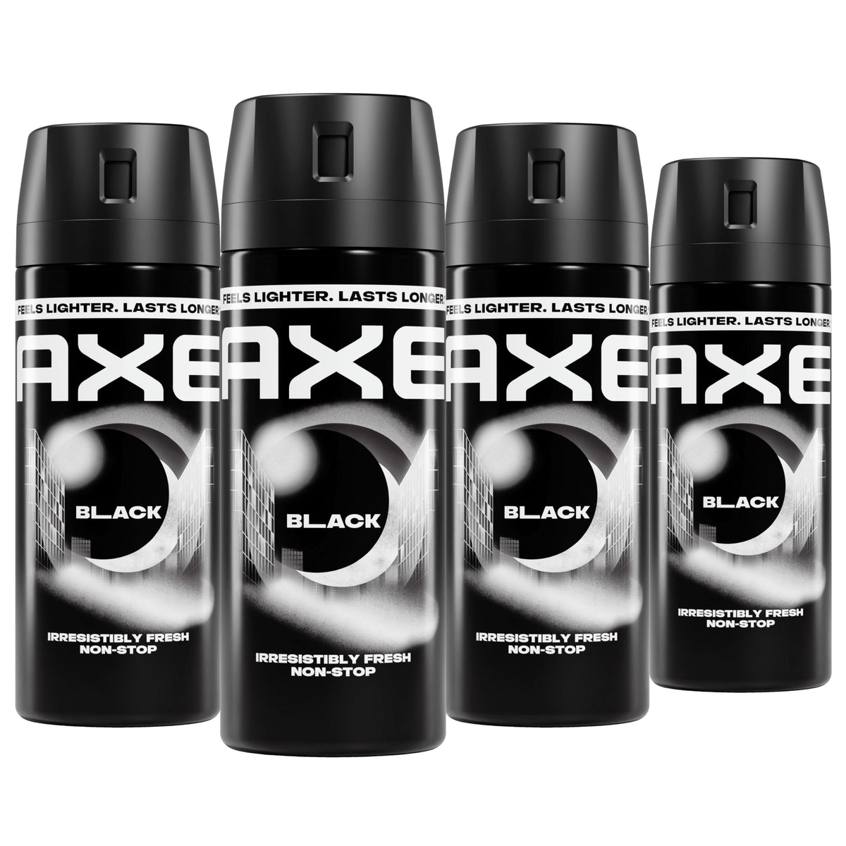 AXE Black front can showing sleek branding and fresh scent benefit