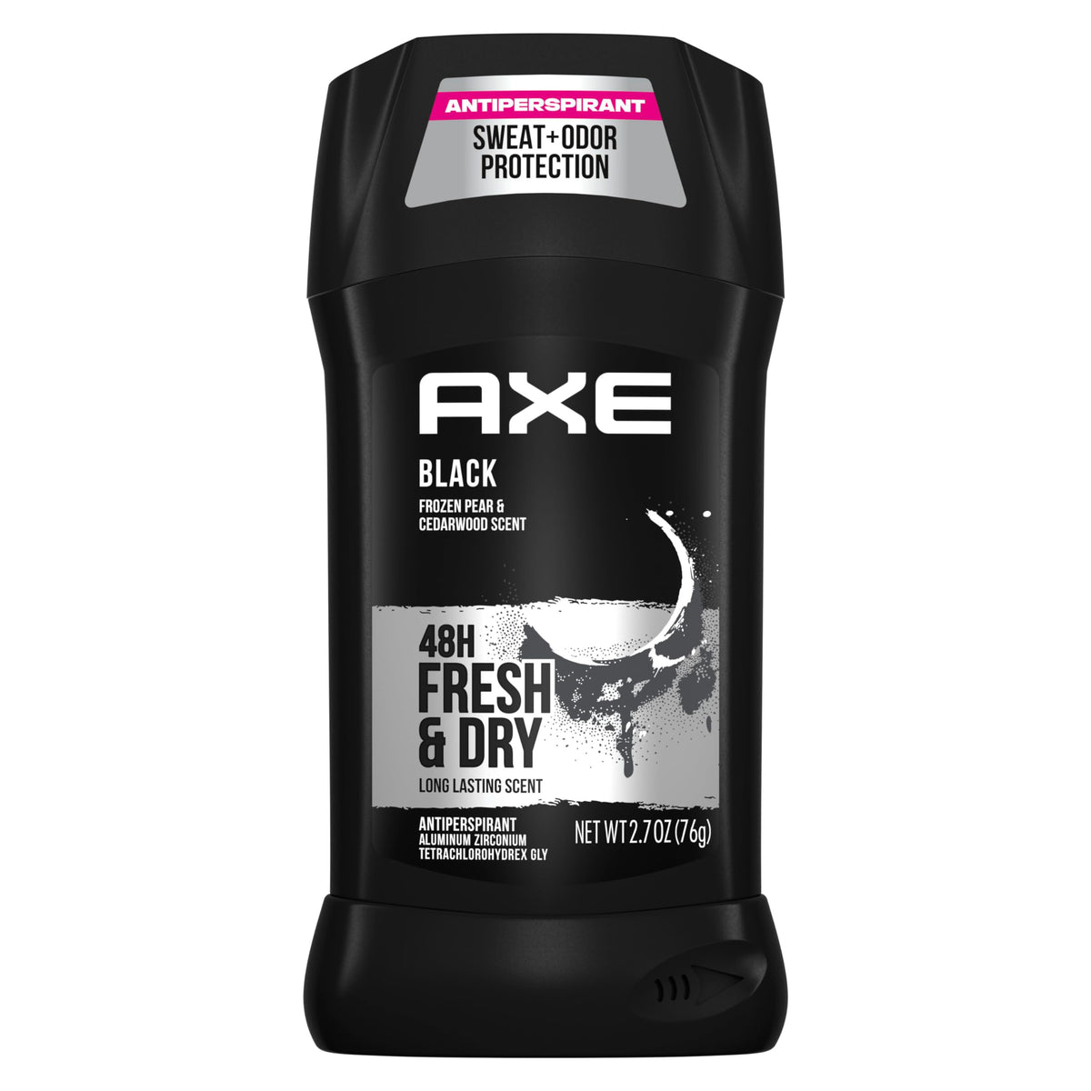 AXE Black front pack showing four sticks and easy bulk savings
