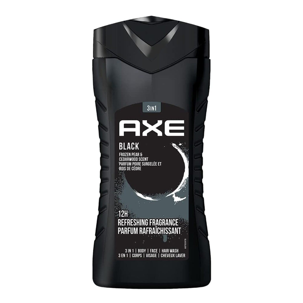 AXE bottle front packaging showing Frozen Pear & Cedarwood benefit